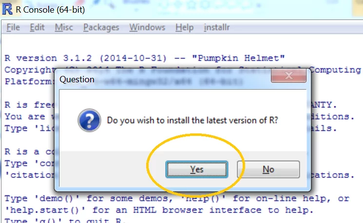 A step by step (screenshots) tutorial for upgrading R on Windows